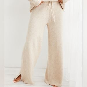 NWT Aerie CozyUp Waffle Skater Pant Size L Heather Fawn